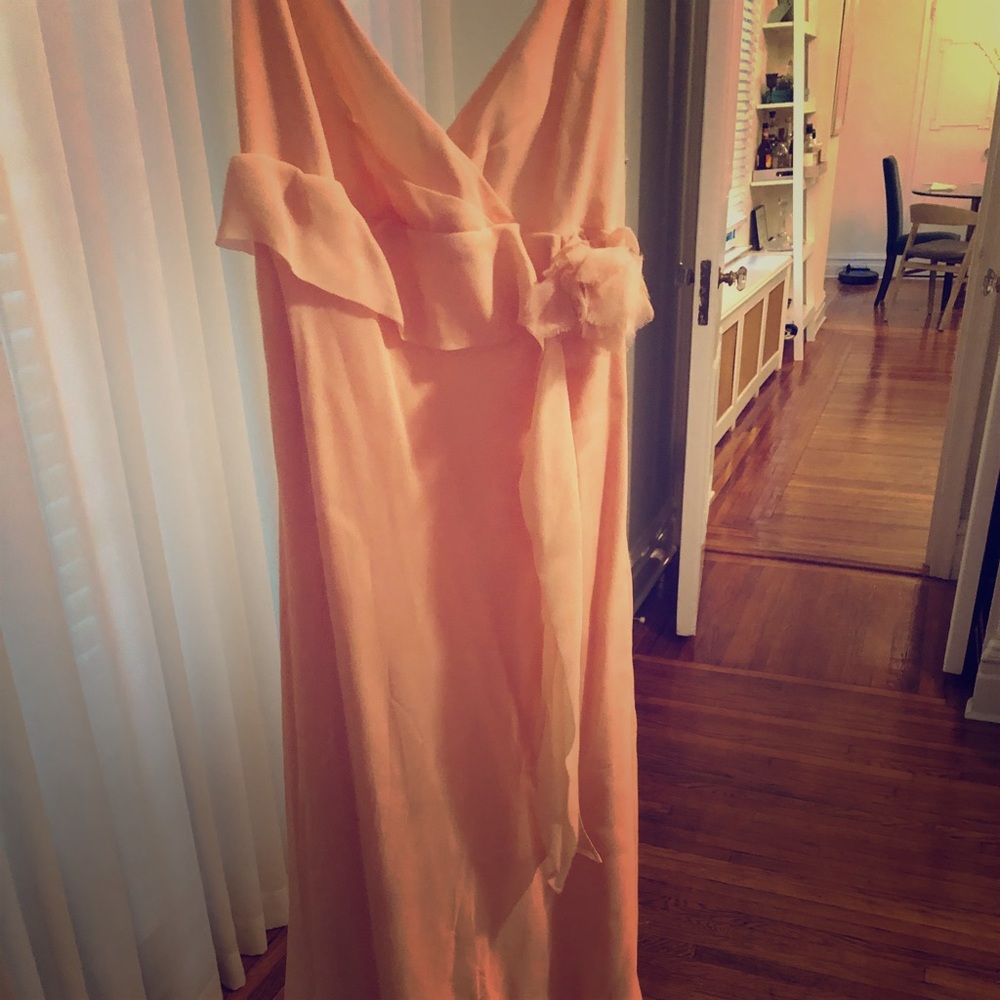 BCBG peach silk dress. Perfect for wedding/party
